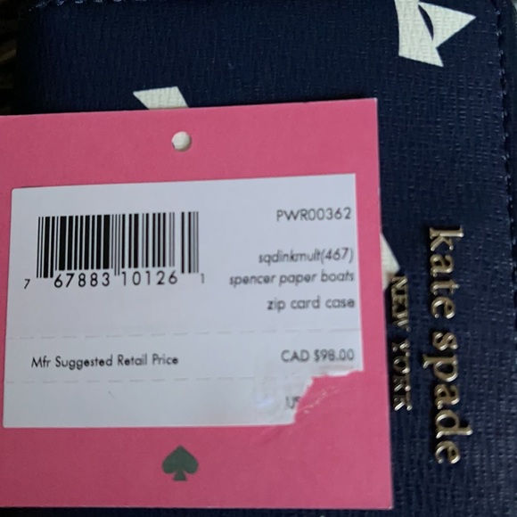 Kate Spade spencer paper boats zip cardholder - Picture 8 of 16